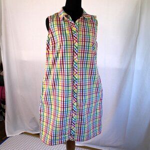 Tommy Hilfiger Sleeveless Cotton Gingham Shirtwaist Dress Size 10